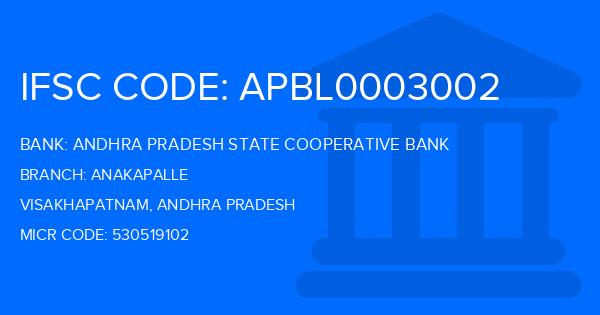 Andhra Pradesh State Cooperative Bank Anakapalle Branch IFSC Code