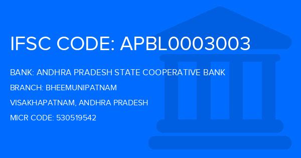 Andhra Pradesh State Cooperative Bank Bheemunipatnam Branch IFSC Code