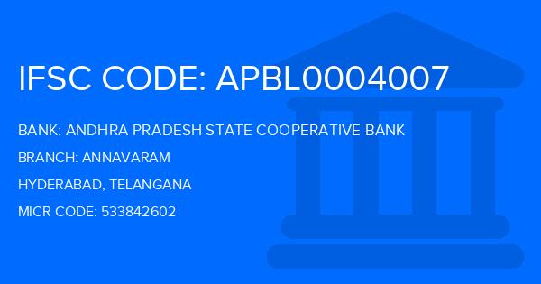 Andhra Pradesh State Cooperative Bank Annavaram Branch IFSC Code