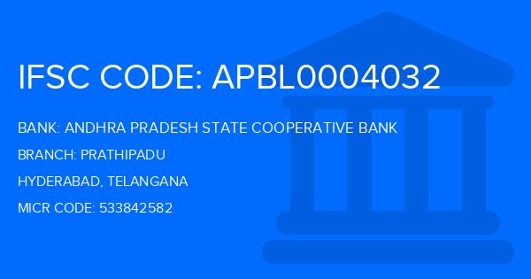 Andhra Pradesh State Cooperative Bank Prathipadu Branch IFSC Code