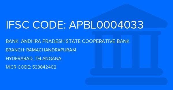 Andhra Pradesh State Cooperative Bank Ramachandrapuram Branch IFSC Code