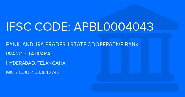 Andhra Pradesh State Cooperative Bank Tatipaka Branch IFSC Code