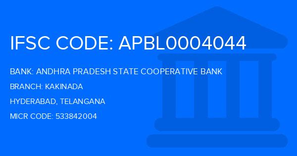 Andhra Pradesh State Cooperative Bank Kakinada Branch IFSC Code