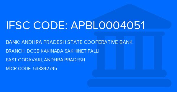 Andhra Pradesh State Cooperative Bank Dccb Kakinada Sakhinetipalli Branch IFSC Code