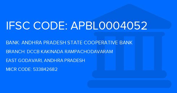 Andhra Pradesh State Cooperative Bank Dccb Kakinada Rampachodavaram Branch IFSC Code
