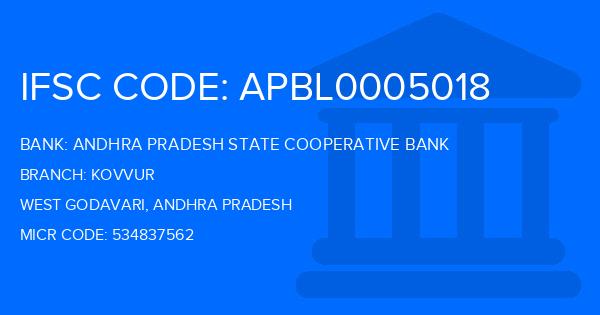 Andhra Pradesh State Cooperative Bank Kovvur Branch IFSC Code