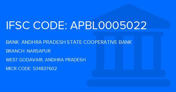 Andhra Pradesh State Cooperative Bank Narsapur Branch IFSC Code