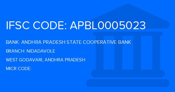 Andhra Pradesh State Cooperative Bank Nidadavole Branch IFSC Code