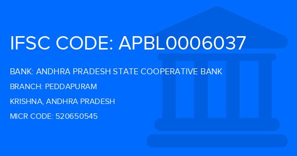 Andhra Pradesh State Cooperative Bank Peddapuram Branch IFSC Code