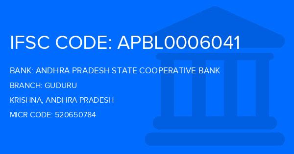 Andhra Pradesh State Cooperative Bank Guduru Branch IFSC Code