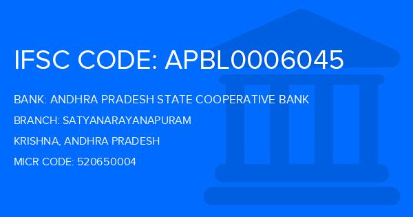 Andhra Pradesh State Cooperative Bank Satyanarayanapuram Branch IFSC Code