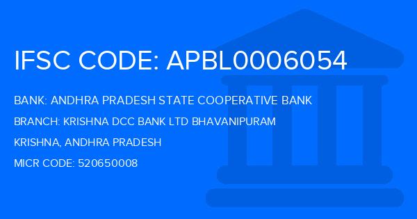Andhra Pradesh State Cooperative Bank Krishna Dcc Bank Ltd Bhavanipuram Branch IFSC Code
