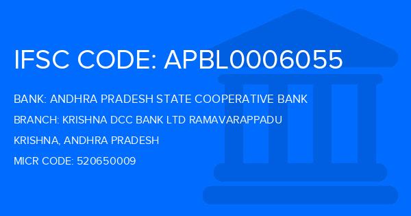 Andhra Pradesh State Cooperative Bank Krishna Dcc Bank Ltd Ramavarappadu Branch IFSC Code