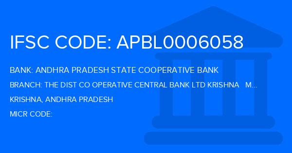 Andhra Pradesh State Cooperative Bank The Dist Co Operative Central Bank Ltd Krishna   Mandavalli Branch IFSC Code