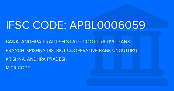 Andhra Pradesh State Cooperative Bank Krishna District Cooperative Bank Unguturu Branch IFSC Code