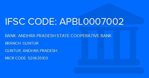 Andhra Pradesh State Cooperative Bank Guntur Branch IFSC Code