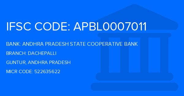 Andhra Pradesh State Cooperative Bank Dachepalli Branch IFSC Code