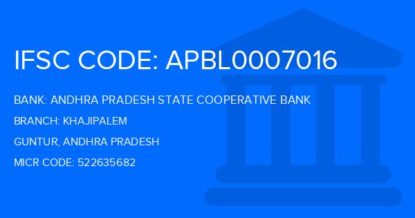 Andhra Pradesh State Cooperative Bank Khajipalem Branch IFSC Code