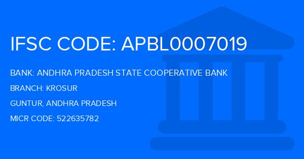 Andhra Pradesh State Cooperative Bank Krosur Branch IFSC Code