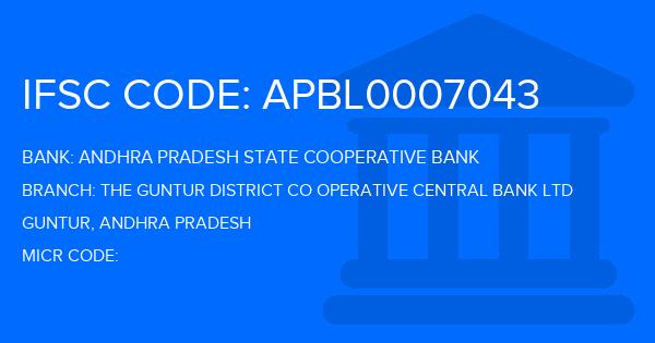 Andhra Pradesh State Cooperative Bank The Guntur District Co Operative Central Bank Ltd Branch IFSC Code