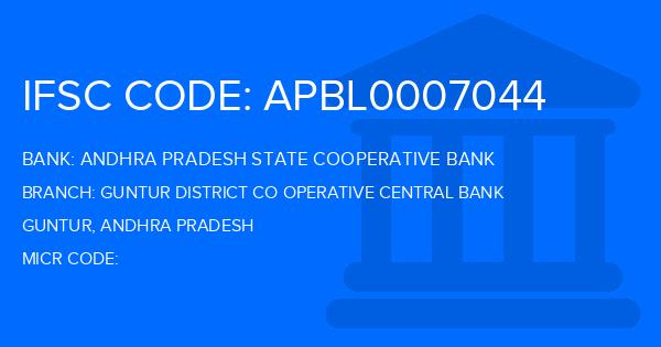 Andhra Pradesh State Cooperative Bank Guntur District Co Operative Central Bank Branch IFSC Code