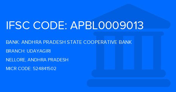 Andhra Pradesh State Cooperative Bank Udayagiri Branch IFSC Code