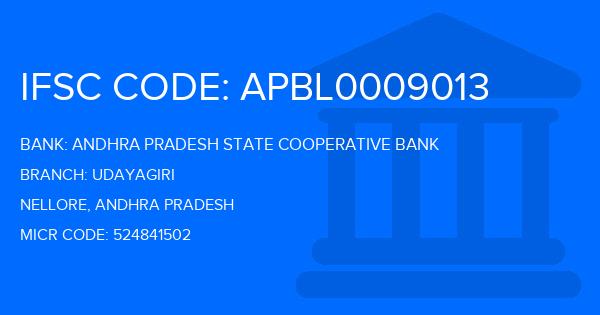 Andhra Pradesh State Cooperative Bank Udayagiri Branch IFSC Code