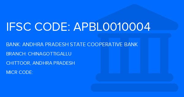 Andhra Pradesh State Cooperative Bank Chinagottigallu Branch IFSC Code