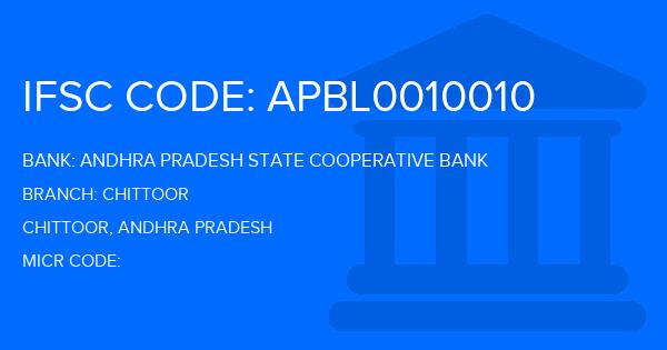 Andhra Pradesh State Cooperative Bank Chittoor Branch IFSC Code