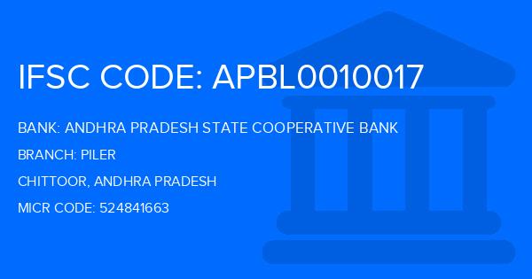 Andhra Pradesh State Cooperative Bank Piler Branch IFSC Code