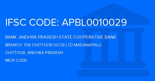 Andhra Pradesh State Cooperative Bank The Chittoor Dccb Ltd Madanapalli Branch IFSC Code