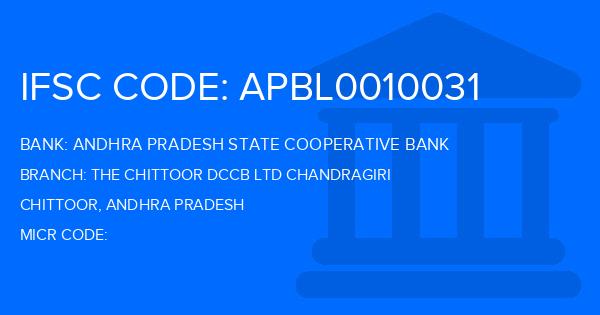Andhra Pradesh State Cooperative Bank The Chittoor Dccb Ltd Chandragiri Branch IFSC Code