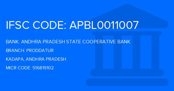 Andhra Pradesh State Cooperative Bank Proddatur Branch IFSC Code