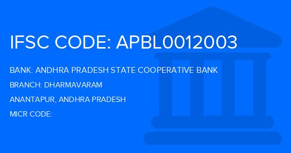 Andhra Pradesh State Cooperative Bank Dharmavaram Branch IFSC Code