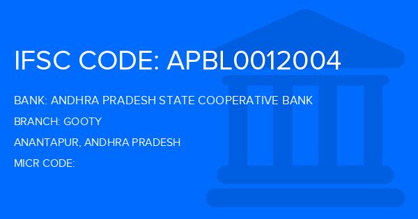 Andhra Pradesh State Cooperative Bank Gooty Branch IFSC Code
