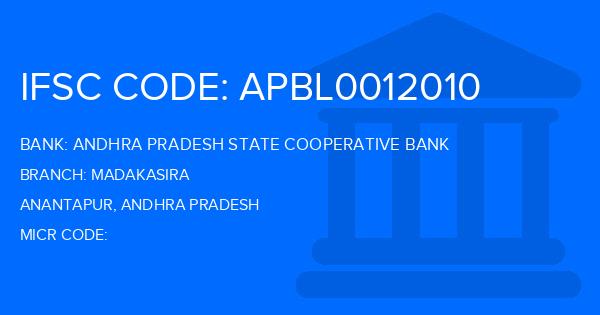 Andhra Pradesh State Cooperative Bank Madakasira Branch IFSC Code