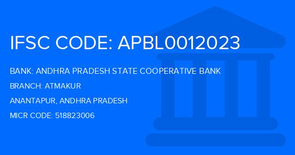 Andhra Pradesh State Cooperative Bank Atmakur Branch IFSC Code