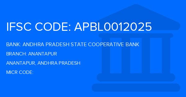 Andhra Pradesh State Cooperative Bank Anantapur Branch IFSC Code