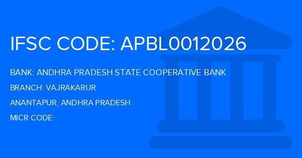 Andhra Pradesh State Cooperative Bank Vajrakarur Branch IFSC Code