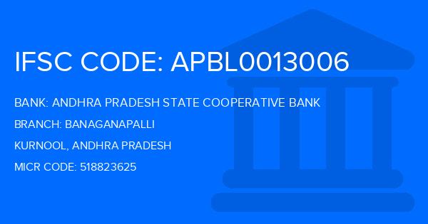 Andhra Pradesh State Cooperative Bank Banaganapalli Branch IFSC Code