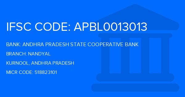 Andhra Pradesh State Cooperative Bank Nandyal Branch IFSC Code