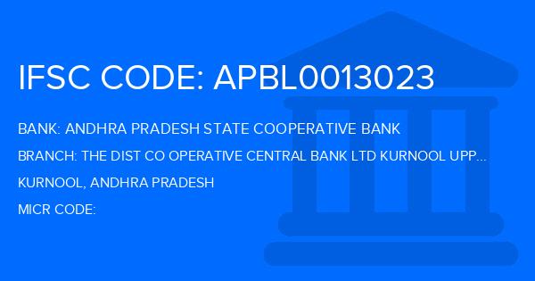 Andhra Pradesh State Cooperative Bank The Dist Co Operative Central Bank Ltd Kurnool Uppalapadu Branch IFSC Code