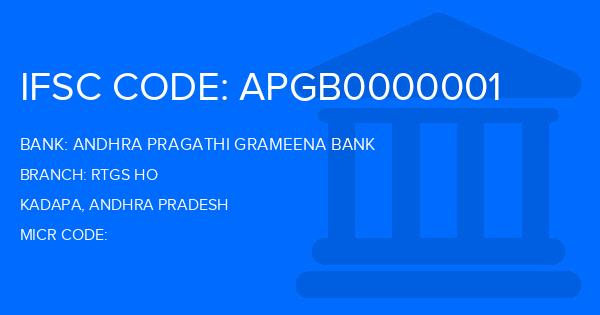 Andhra Pragathi Grameena Bank (APGB) Rtgs Ho Branch IFSC Code