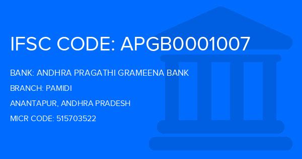 Andhra Pragathi Grameena Bank (APGB) Pamidi Branch IFSC Code