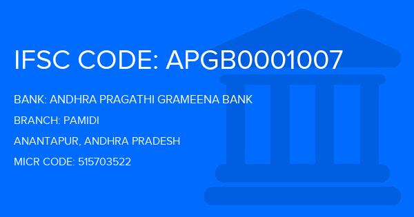 Andhra Pragathi Grameena Bank (APGB) Pamidi Branch IFSC Code