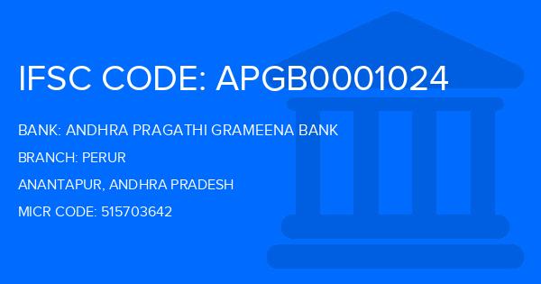 Andhra Pragathi Grameena Bank (APGB) Perur Branch IFSC Code