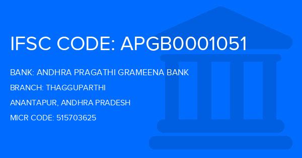 Andhra Pragathi Grameena Bank (APGB) Thagguparthi Branch IFSC Code