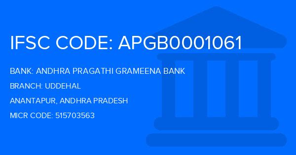 Andhra Pragathi Grameena Bank (APGB) Uddehal Branch IFSC Code