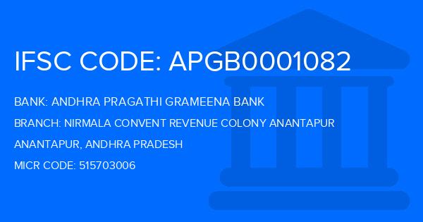 Andhra Pragathi Grameena Bank (APGB) Nirmala Convent Revenue Colony Anantapur Branch IFSC Code