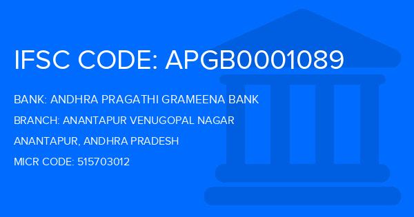 Andhra Pragathi Grameena Bank (APGB) Anantapur Venugopal Nagar Branch IFSC Code